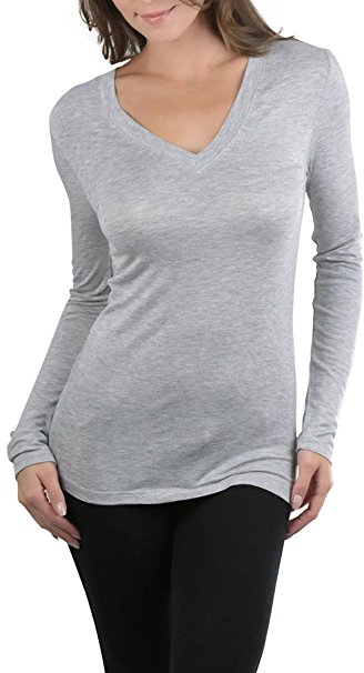 ToBeInStyle Women's V-Neck Long Sleeve Top