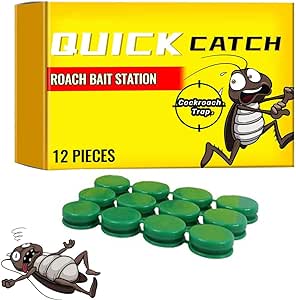 24 Pcs Roach Bait Stations Quick Catch Cockroach Traps Indoor Outdoor for Small & Large Roaches