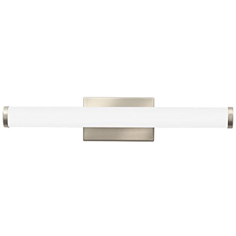 Lithonia Lighting Contemporary Cylinder 3K LED Vanity Light, 2-Foot, Brushed Nickel