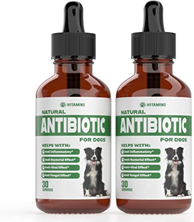 Natural Antibiotics for Dogs | Dog Antibiotics | Supports Dog Allergy Relief | Dog Itch Relief | Dog Allergy Support | Dog Multivitamin | Pet Antibiotics | Dog Antibiotic | 2 Pack: 60 Servings Total
