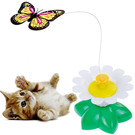 Lictin Butterfly Cat Toy Electric Rotating Butterfly Funny Pet Cat Toys Butterfly Flying Butterfly Cat Toy