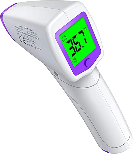 [2022] AILE Thermometer For Adults Digital Thermometer With Large LCD Screen, Batteries, Accurate Read Store 20 Records Temperature Checker No Touch Infrared Thermometer For Kids Forehead Thermometer