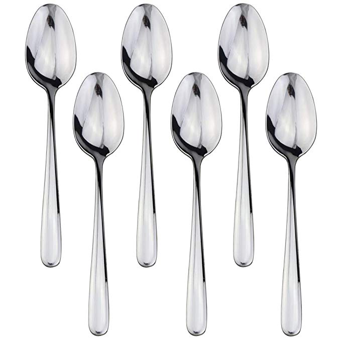 Large Dinner Spoons, DEALIGHT 18/10 Stainless Steel Heavy Duty Tablespoon, 8.25 Inches, Serving Spoon, Set of 6