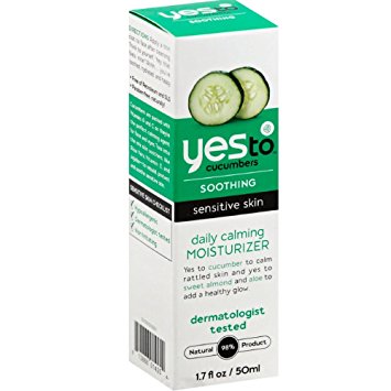 Yes To Cucumbers Soothing Daily Calming Moisturizer, Sensitive Skin 1.70 oz (Pack of 2)