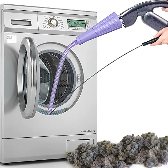 Dryer Vent Cleaner Kit Vacuum Hose Attachment Brush Lint Remover Power Washer and Dryer Vent Vacuum Hose (V2-Purple)