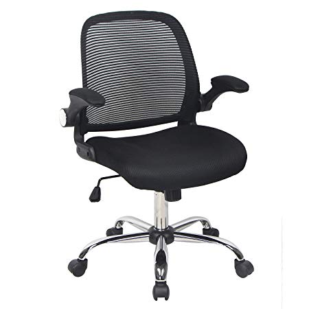 Smugdesk Ergonomic Mesh Computer/Office/Desk/Task Chair, 360° Swivel and Mesh Padded Seat, Coal Black