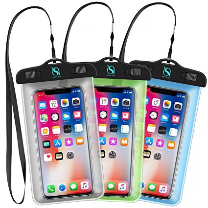 Waterproof Phone Case, Natalie Styx IPX8 Waterproof Cell Phone Dry Bag Pouch for iPhone6/6S Plus/7/7 Plus/8/8 Plus/5/5s, Samsung Galaxy S8/S7, Note 5 4, HTC, LG, Sony, Nokia - Up to 6 Inches (3 Pack)