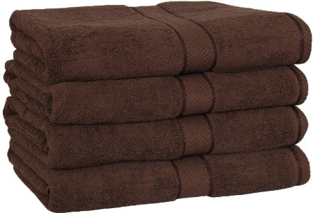 Premium Cotton Bath Towels (4 Pack, Brown, 30 x 56 Inch) - 100% Ringspun Cotton for Maximum Softness and Absorbency - by Utopia Towels