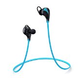 VicTsing Bluetooth Headphones with Microphone for Mobile Phones Bundle with Micro USB Charging Cable Earbuds Ear Hooks and User Manual - Blue