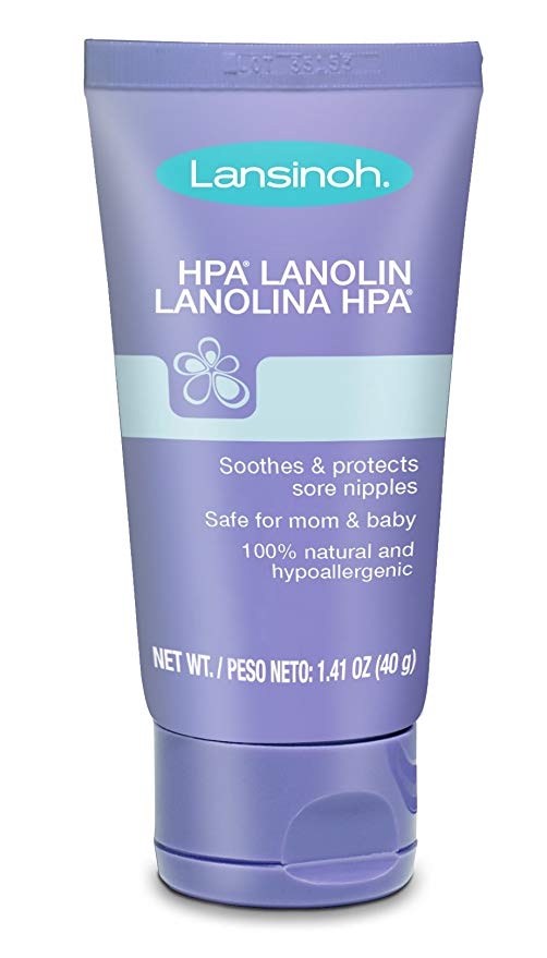 Lansinoh Lanolin Nipple Cream, 100% Natural Lanolin Cream for Breastfeeding, 1.4 oz Tube