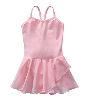 STELLE Toddler/Girls Cotton Camisole Dress Leotard for Dance, Gymnastics and Ballet