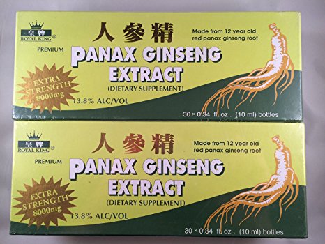 Royal King - Red Panax Ginseng Extract 8000mg (30 Vials X 10ml) - 2 Boxes