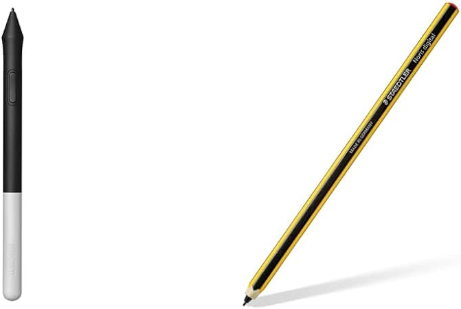 Wacom One Pen CP91300B2Z for Wacom One Creative Pen Display & STAEDTLER 180 22 Noris Digital Classic, EMR Stylus in Pencil Shape, fine 0.7 mm tip, 4096 Pressure-Sensitivity Levels