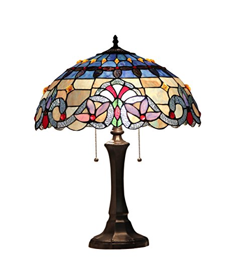 Chloe Lighting CH33381VB16-TL2  Grenville Tiffany-Style Victorian 2 Light Table Lamp 16-Inch Shade