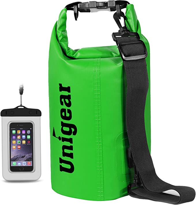 Unigear Dry Bag Waterproof, Floating and Lightweight Bags for Kayaking, Boating, Fishing, Swimming and Camping with Waterproof Phone Case