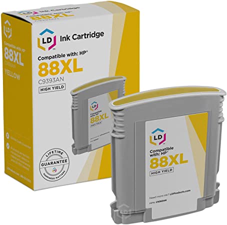 LD Remanufactured Ink Cartridge Replacement for HP 88XL C9393AN High Yield (Yellow)