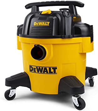 DeWALT Wet Dry Vacuum, 6 Gallon 4HP Poly Shop Vacuum, Long Life Cycle with Cartridge Filter, 4 Casters, 3 in 1 Function