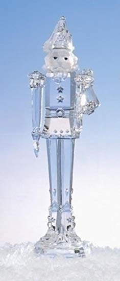 Roman 11.75" Icy Crystal Nutcracker Holding Trumpet Christmas Figure Decoration