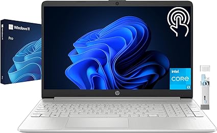 HP 15 inch Touch-Screen Laptop - i3-1215U (6-cores, Beat i5 1135G7), 16GB RAM, 1TB SSD, Windows 11 pro, Silver