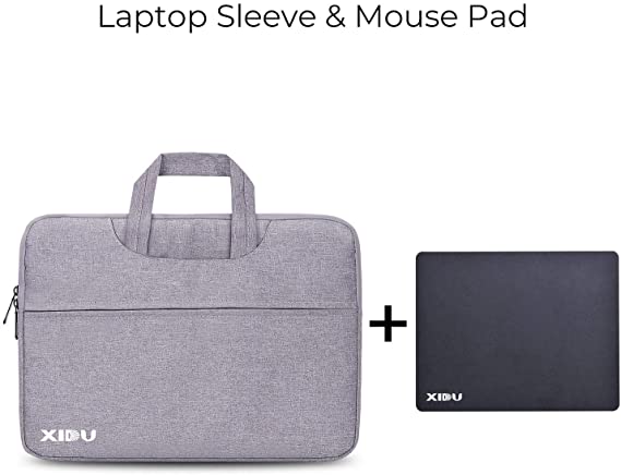 XIDU 11-14 Inch Laptop Sleeve Case with Mouse Pad, Water Repellent, 360° Protective Notebook Bag, Support up to 14.96”x10.63”x0.78”, Compatible, CHUWI, Lenovo, MacBook, Chromebook