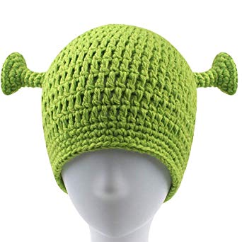 VIVICMW Shrek Hats Adult Cosplay Halloween Two Sensor Antennae Beanies Knitted Hat for Both Men and Women