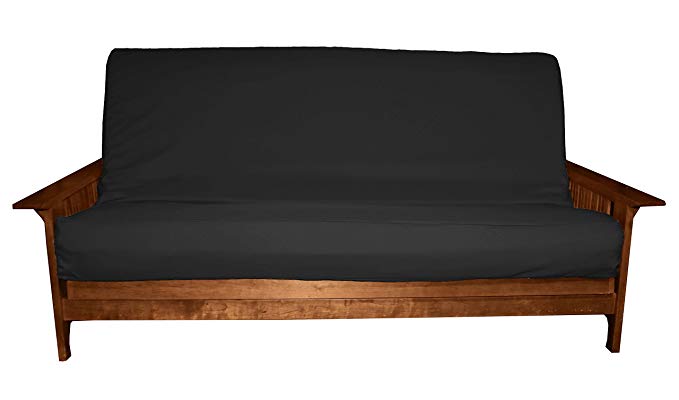 Better Fit Machine Washable Upholstery Grade Futon Cover , Full 6-Inch-size, Twill Black