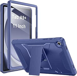 Soke Case for Samsung Galaxy Tab A9 Plus 2023, with Built-in Screen Protector and Kickstand, Rugged Full Body Protective Cover for Galaxy Tab A9  11 Inch Tablet [SM-X210/X216/X218],Navy