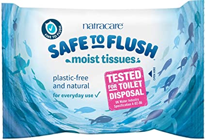 (12 Pack) Natracare Safe to Flush Moist Tissues 30 Wipes