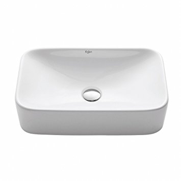 Kraus KCV-122 White Rectangular Ceramic Bathroom Sink