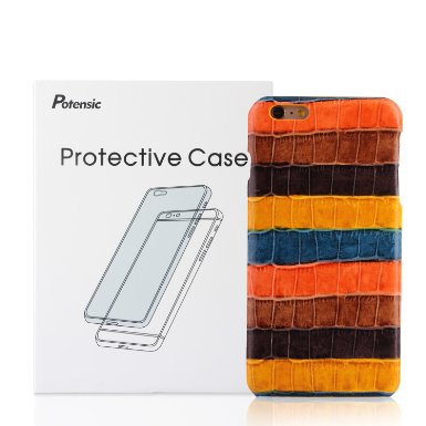 Potensic Design iPhone 6 Plus Case Potensic Genuine Leather Case for the iPhone 6 Plus 55inch - Colorful Edition - Orange SJK0011a