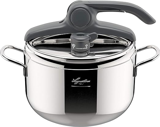 Lagostina Irradial Control Lagoeasy'UP Pressure Cooker 5 L Stainless Steel 18/10 Ø 22 cm, Induction and Gas Cooker, Lid with Easy Opening, Irradial Plus Triple Layer