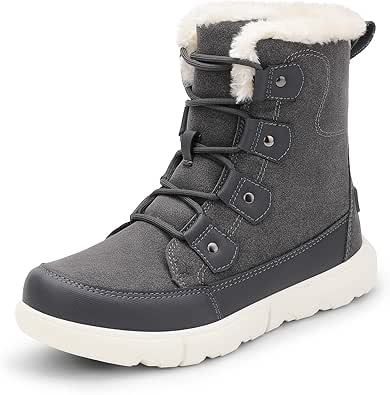 DREAM PAIRS Womens Winter Boots Cozy Faux Fur Anti-Slip Snow Boots Lace Up Comfort Stylish Ankle Booties for Cold Weather City Walk