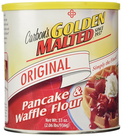 Golden Malted Waffle and Pancake Flour, Original, 33-Ounce Can