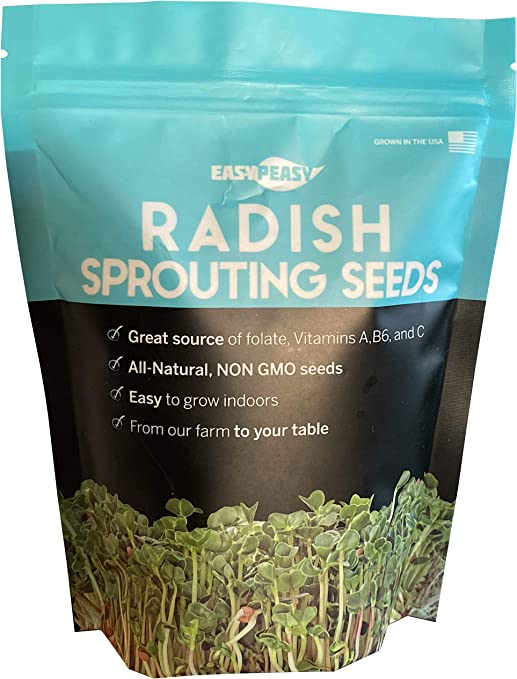 Radish Sprouting Seeds | Non GMO | Grown in USA | (1 Pound)