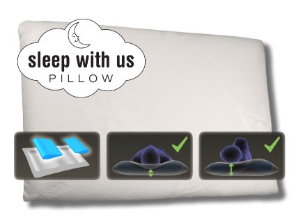 Sleep With Us Pillow featuring Adaptive Comfort inserts - Deeper More Restful Sleep Through Correct and Comfortable Support StandardQueen Size