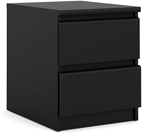 Tvilum 2 Drawer Nightstand, Black Matte