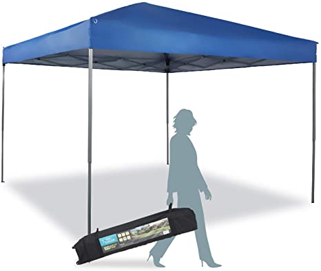 Sophia & William 10' x 10' Pop Up Canopy Tent, Bonus Wheeled Bag, Blue