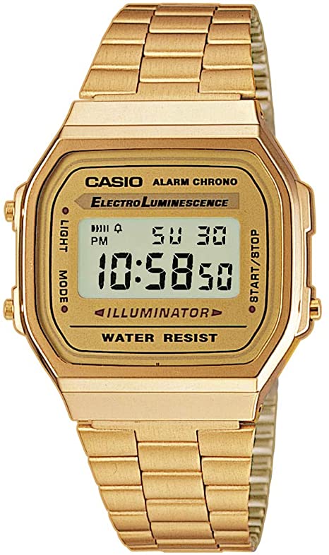 Casio Vintage Retro Gold Digital Dial Stainless Steel Unisex Watch A168WG9UR