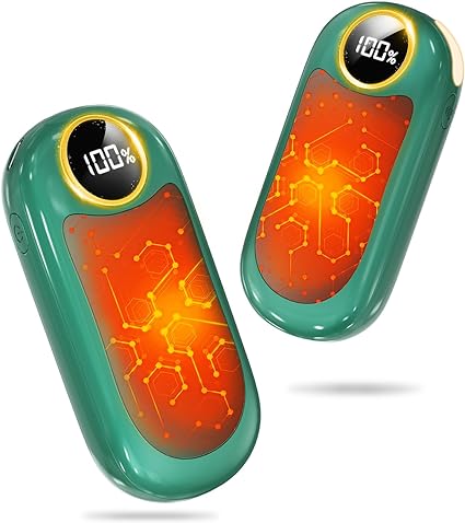 Hand Warmers Rechargeable-14000mAh,2 Pack 2-in1 LED Display Electric Hand Warmer,20Hrs Warmth Up to 131℉, USB-C Battery Heater for Raynauds, Golf, Camping, Hunting, Gifts for Men Women Kids