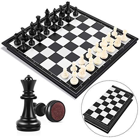 Peradix Magnetic Travel Chess Set Great Educational Toy and Gifts Folding Board Game Fits for Both Adults and Kids (9.75''9.75")