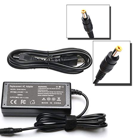Laptop Adapter for Acer Aspire 5532 5349 5750 5742 5250 7560 SB416 AS7750 6423 V5 V7 V3 R3 R7 S3 E1 M5 Series ChromeBook AC710 C7 C710 Power Supply Cord 65W 19V 3.42A New AC Charger
