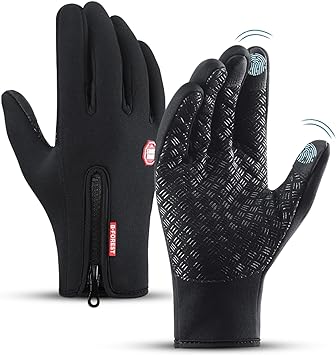 Fahrradhandschuhe Herren, Warme Touchscreen Handschuhe, Winterhandschuhe Herren Anti-Rutsch Winddicht,Fahrradhandschuhe Damen, Kaltes Wetter Sport Handschuhe Radfahren Laufen Wandern Skifahren