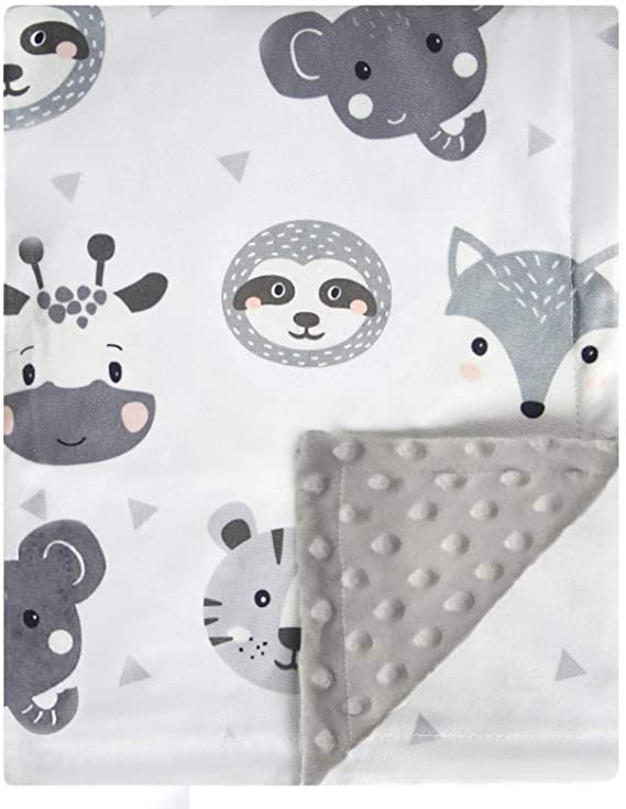 BORITAR Baby Blanket Super Soft Plush with Double Layer Dotted Backing, Lovely Brown Animals Printed Unisex Design Received Blanket, 30x40 Inch