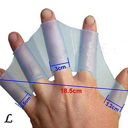 Silicone Swimming Finger Webbed Gloves Frog Gear Fins Hand Palm Flippers Paddle