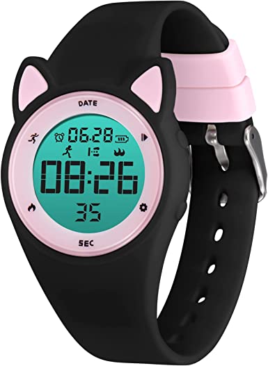 Kids Fitness Tracker Watch,Girls Digital Watch with Alarm/Stopwatch/Distance/Calories/Steps Counter, No App Activity Tracker Watches for Kids Teens Gift for Girls Boys