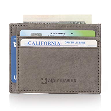 Alpine Swiss RFID Mens Thin Minimalist ID Card Case Slim Front Pocket Wallets 5 Top Variations