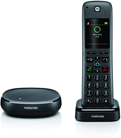 Motorola AHX01 Wireless Single-Handset Home Telephone with Alexa Built-in