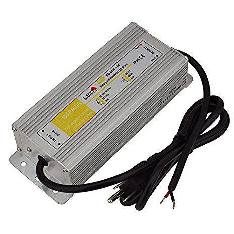 LEDwholesalers 12 Volt DC Waterpoof LED Power Suppply Driver Transformer with 3-Prong Plug, 60W, 3204