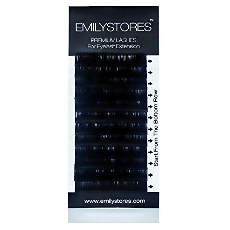 EMILYSTORES Eyelash Extensions 0.20mm Thickness J Curl Length 8mm Silk Mink Fake Eye Lashes In One Tray