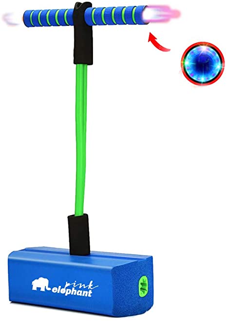 ALLCELE Pogo Stick For Kids With Light & Sound ，Foam Pogo Jumper For Boys & Girls - Best Gifts For Kids (dark bule)